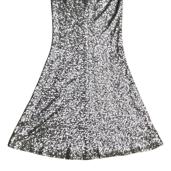 Dress the Population Harper Gown XS Silver Sequin Mermaid Formal Evening Dress - Picture 11 of 16